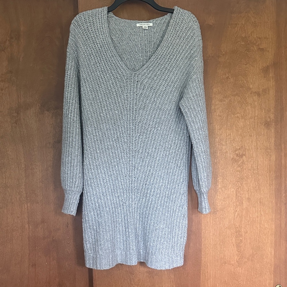 American Eagle Outfitters Light Gray Knit Sweater